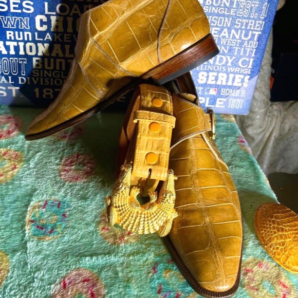 Mauri Shoes Mauri Alligator Shoes Sz5 With Hornback Alligator Belt